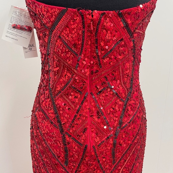 Scala Red Sequin Strapless Sweetheart Mermaid Gown Prom Evening Dress Size 10 - Picture 15 of 15